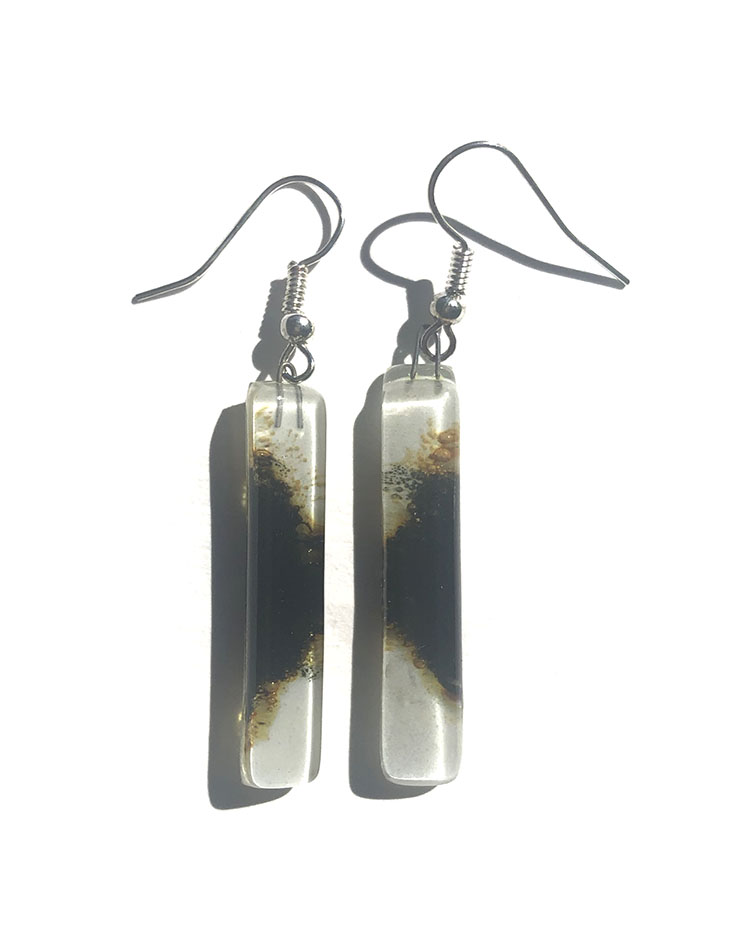 RECTANGLE GLASS EARRINGS<br>CHILE